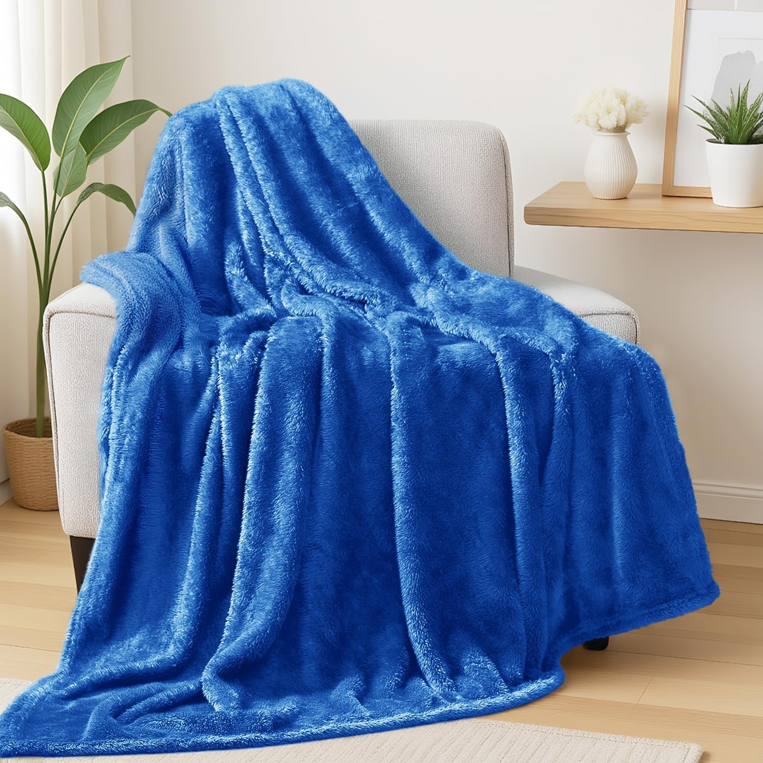 Plush Fuzzy Fleece Throw Blanket Extra Large, Super Soft, Fluffy and Warm Blankets for Couch, Bed, All Season Use (50x70 Inches, Pink)