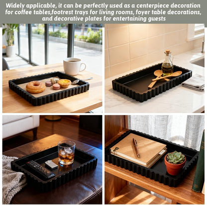 Decorative Tray for Coffee Table Decor,14'' Coffee Table Tray with 50 Oil-Proof Paper,Ottoman Trays Tables Centerpieces,Home Modern Serving Trays for Hotel Meals Desserts