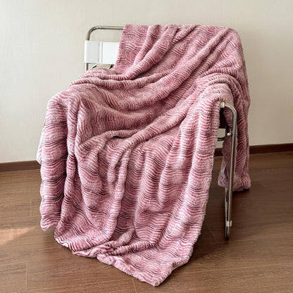 Textured Faux Fur Throw Blanket for Couch, Fuzzy Soft Plush Thick Bubble Blanket for Sofa Bedroom Living Room, 60 * 80 Inches