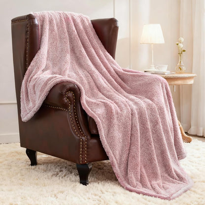 Plush Fuzzy Fleece Throw Blanket Extra Large, Super Soft, Fluffy and Warm Blankets for Couch, Bed, All Season Use (50x70 Inches, Pink)