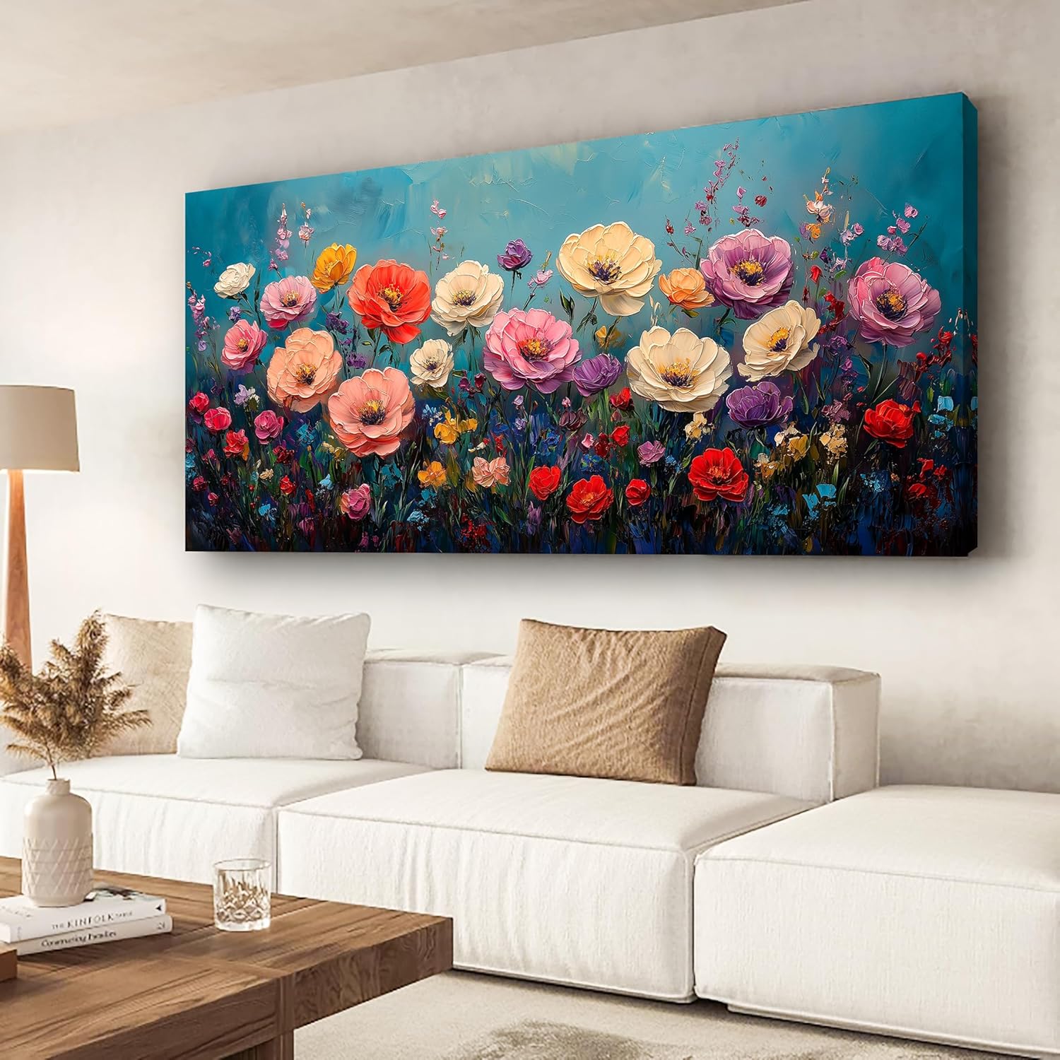 Wall Art Moon Sea Ocean Landscape Picture Canvas Wall Art Print Paintings Modern Artwork for Living Room Wall Decor and Home Décor Framed Ready to Hang,1inch Thick Frame, Waterproof Artwork.