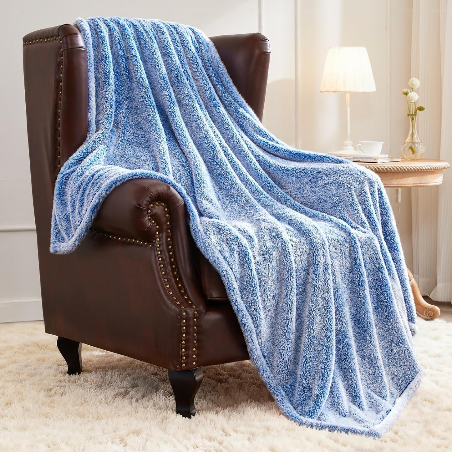 Plush Fuzzy Fleece Throw Blanket Extra Large, Super Soft, Fluffy and Warm Blankets for Couch, Bed, All Season Use (50x70 Inches, Pink)