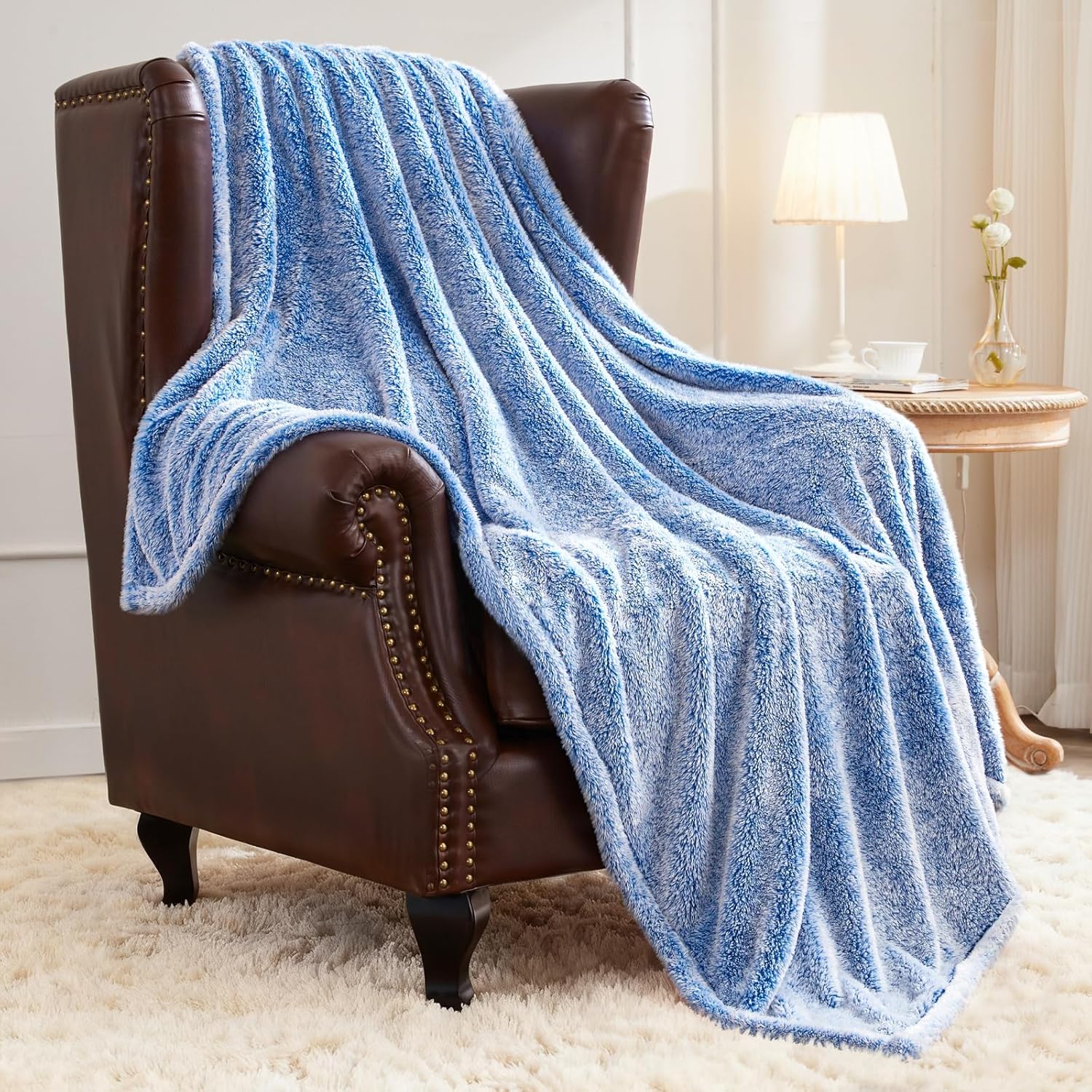 Plush Fuzzy Fleece Throw Blanket Extra Large, Super Soft, Fluffy and Warm Blankets for Couch, Bed, All Season Use (50x70 Inches, Pink)