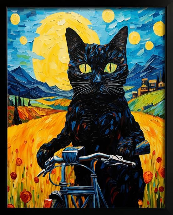 Cat Wall Art Monet Prints Vintage Canvas Wall Art Funny Cat in Water Lilies Posters for Room Bedroom Living Room Bathroom Wall Decor Aesthetic (Size: 8''x10''x1pcs)