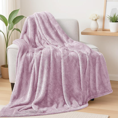 Plush Fuzzy Fleece Throw Blanket Extra Large, Super Soft, Fluffy and Warm Blankets for Couch, Bed, All Season Use (50x70 Inches, Pink)