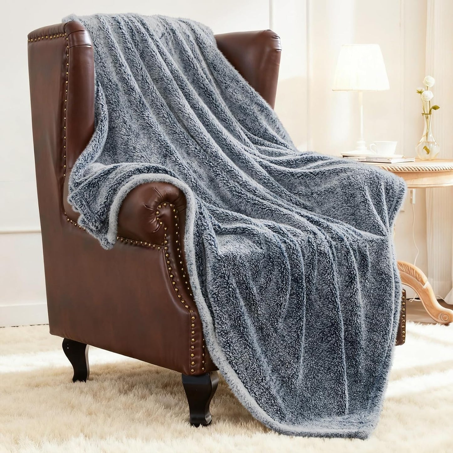 Plush Fuzzy Fleece Throw Blanket Extra Large, Super Soft, Fluffy and Warm Blankets for Couch, Bed, All Season Use (50x70 Inches, Pink)