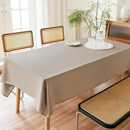 Textured Polyester Tablecloth Rectangle 52x70 Waterproof Spill-Proof Wipeable Table Cloth Wrinkle Free Dining Table Cover for Birthday Farmhouse Spring Tablecloths Up to 36‘'X54''