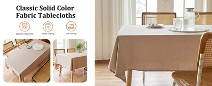 Textured Polyester Tablecloth Rectangle 52x70 Waterproof Spill-Proof Wipeable Table Cloth Wrinkle Free Dining Table Cover for Birthday Farmhouse Spring Tablecloths Up to 36‘'X54''
