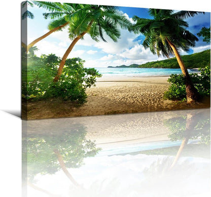 Wall Art Moon Sea Ocean Landscape Picture Canvas Wall Art Print Paintings Modern Artwork for Living Room Wall Decor and Home Décor Framed Ready to Hang,1inch Thick Frame, Waterproof Artwork.