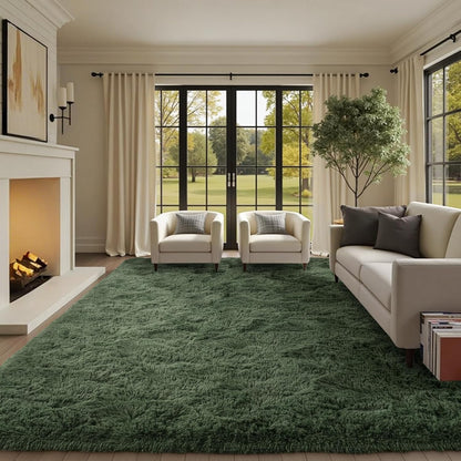 6x9 Ft Large Shag Rugs for Living Room, Tie-Dyed Ultra Soft Fluffy Furry Area Rugs for Bedroom Indoor Floor, Aesthetic Carpet for Kids Home Decor (Dark Grey)