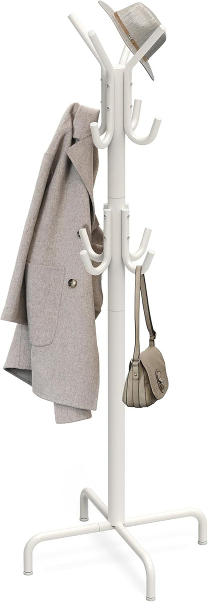Simple Houseware Standing Coat and Hat Hanger Organizer Rack, 12 Hooks, Bronze