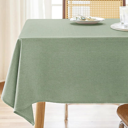 Textured Polyester Tablecloth Rectangle 52x70 Waterproof Spill-Proof Wipeable Table Cloth Wrinkle Free Dining Table Cover for Birthday Farmhouse Spring Tablecloths Up to 36‘'X54''