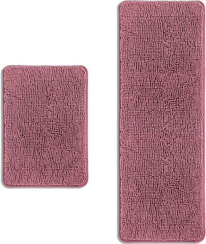 Bathroom Rugs 36 x 60 Inch – Extra Large Bath Mat | Absorbent and Washable Thick Chenille Bath Rugs Non-Slip Runner Rug for Bathroom, Shower, Tub(Gray)